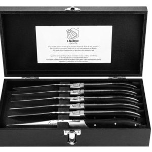 Laguiole Style de Vie Steakmessen Zwart Ebbenhout 'Luxury Line'