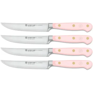 Wusthof Steakmessen 12cm 4 Stuks 'Classic Color Pink Himalayan Salt'